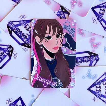Aespa 'Savage' Sticker Sheet & Photocard Set Stickers and Stationary aespa, low stock, Photocards & Toploaders, stickers & stationary Shining Pins